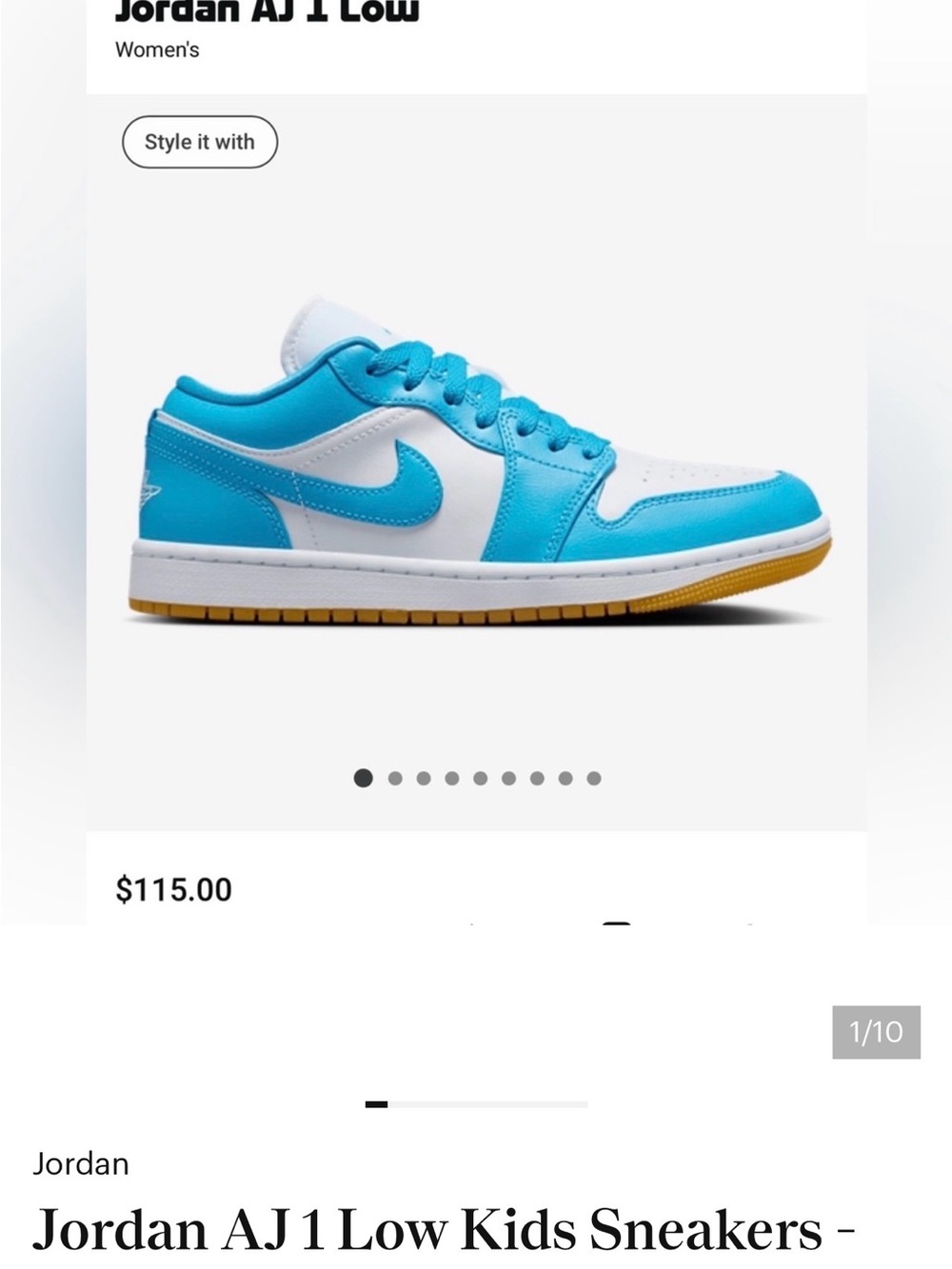 *REASONABLE OFFERS* “AIR JORDAN” Low-Top Sneakers-Blue/White🥰 - Picture 4 of 4